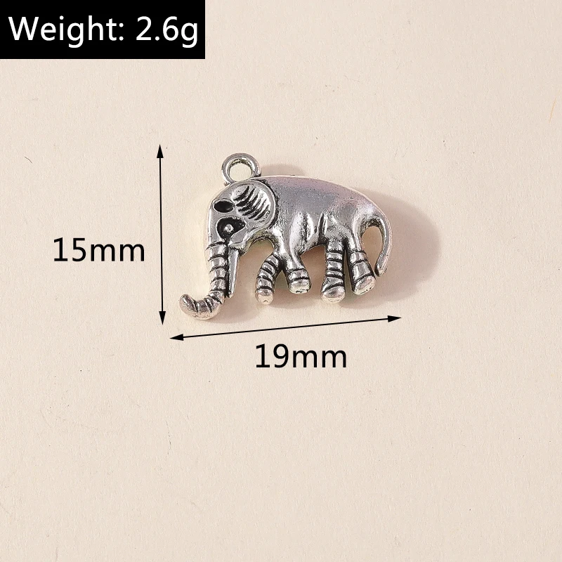 Leslie 10 Stück silberfarbene Metall-Tier-Anhänger, Legierung, Eule, Hund, Spinne, Elefant, Charms, DIY-Schmuckherstellung, Halsketten, Armband, Basteln – Detail 18