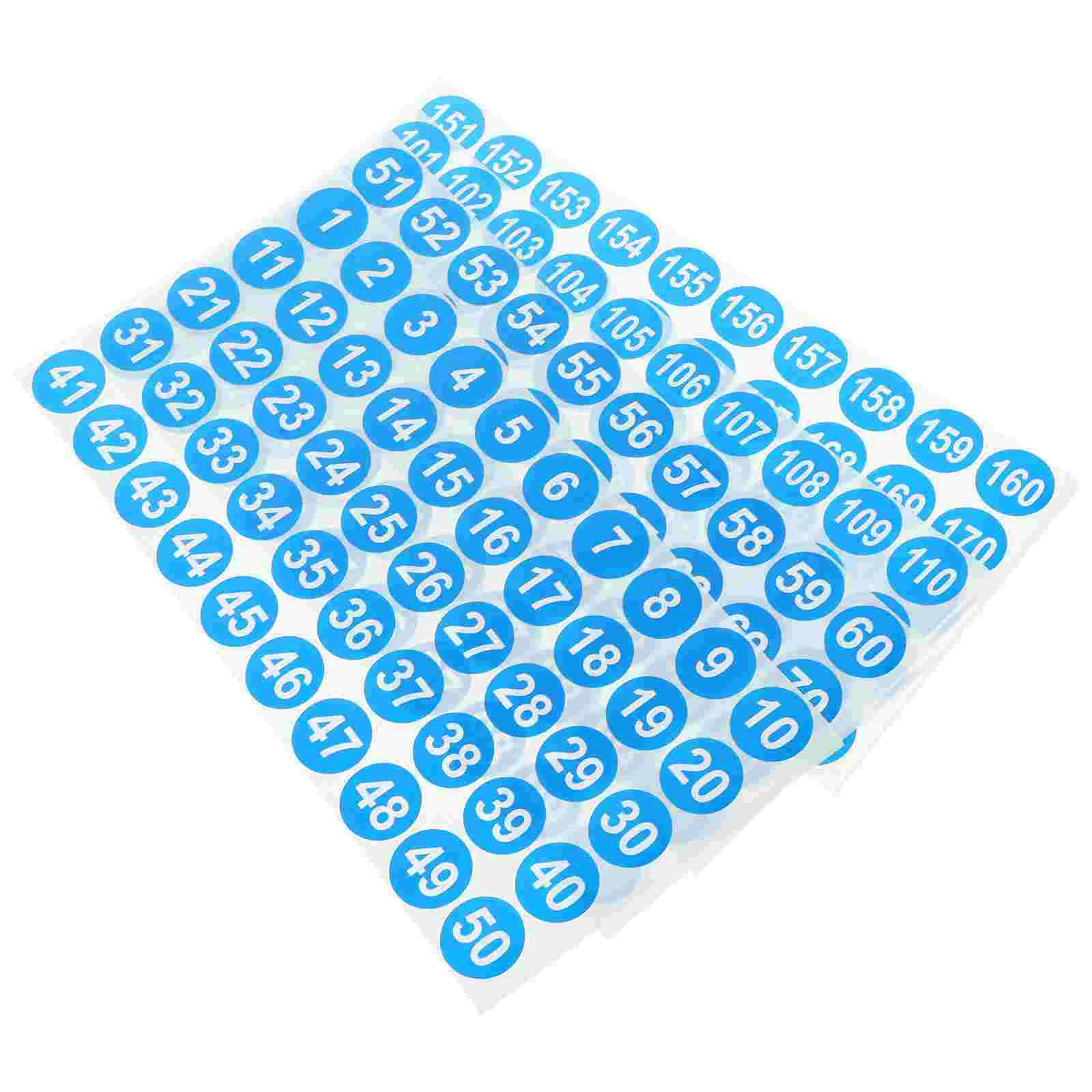 

8 Sheets Packed Sticker Labels Number for Classification Round Digital Sign Stickers