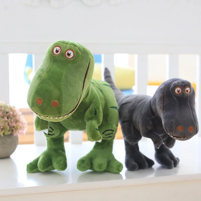 40-100cm novos brinquedos de pelúcia dinossauro dos desenhos animados tiranossauro bonito bonecas de pelúcia para crianças meninos presente de aniversário