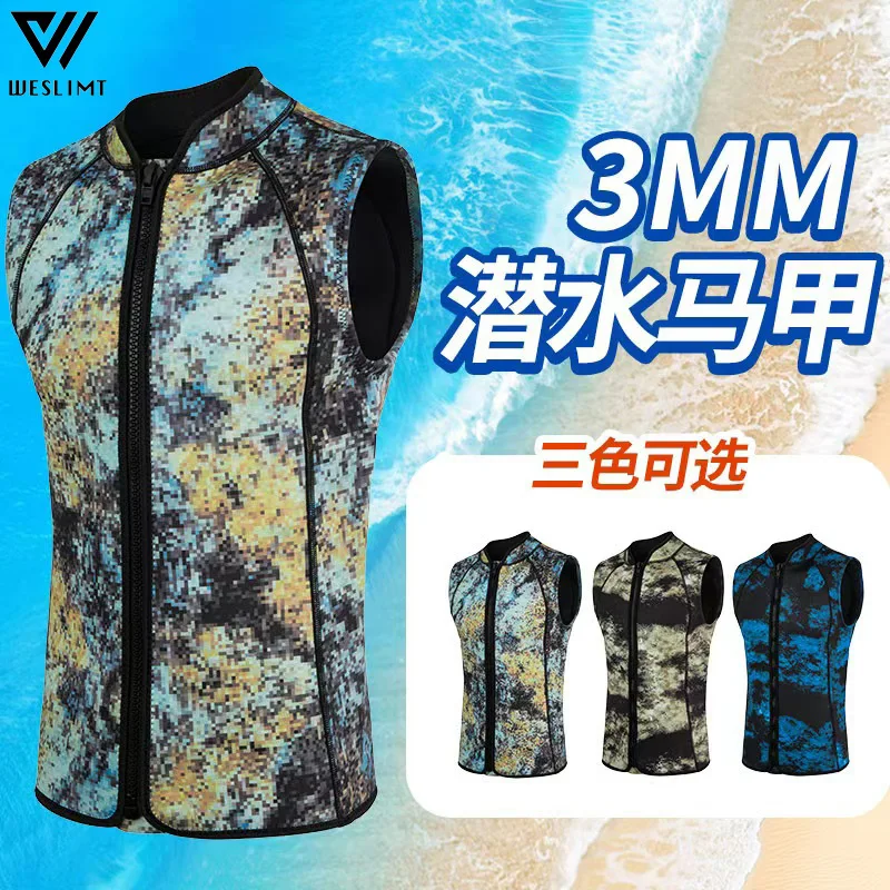 3MM wetsuit vest wetsuit snorkeling surfing warm diving snorkeling jellyfish suit free  vest