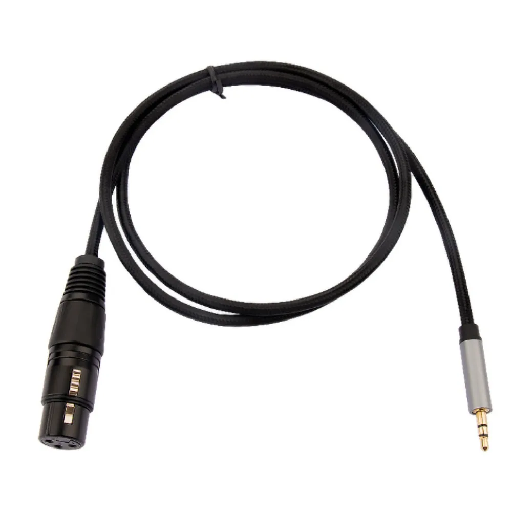 

3.5mm To XLR Female Microphone Audio Cable Nylon Braided AUX Speaker Mic Adapter Cable Balanced Stable Connection