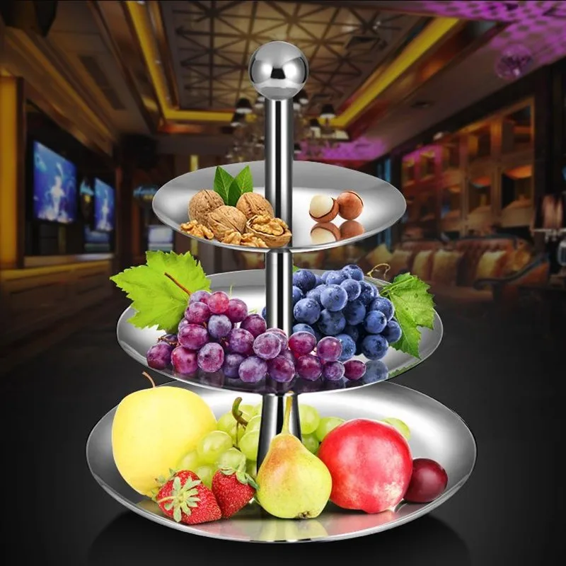 Multi Layer Snack Serving Bowl, Stainless Steel, European Stackable, Dry Fruit Tray, Nut, Dried Fruit Display, Storage Plate