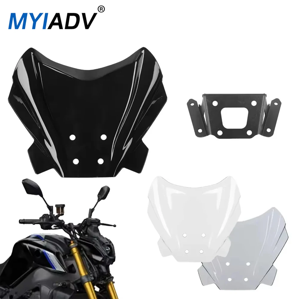 

Motorcycle Windscreen Windshield For Yamaha MT09 MT-09 MT 09 SP 2021-2023 Front Wind Deflector Screen With Bracket Accessories