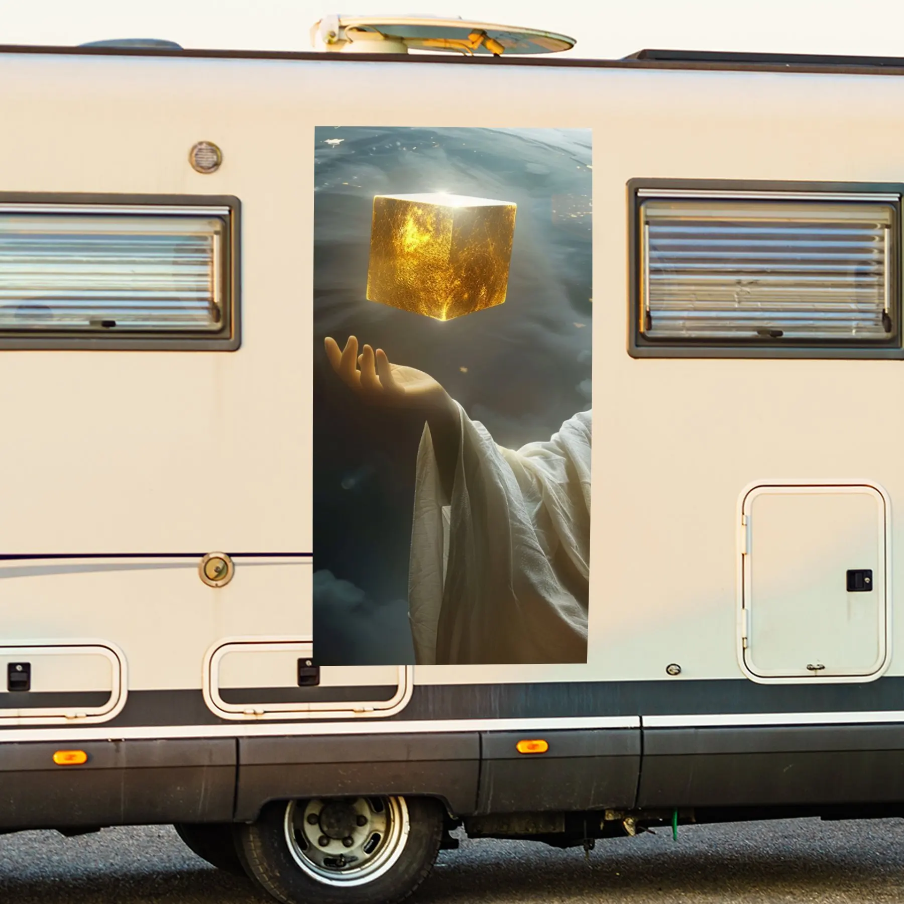 

Автомобильная наклейка с рисунком Mystic Cube, виниловая наклейка на сторону моторики дома, водонепроницаемая самоклеящаяся виниловая наклейка на сторону