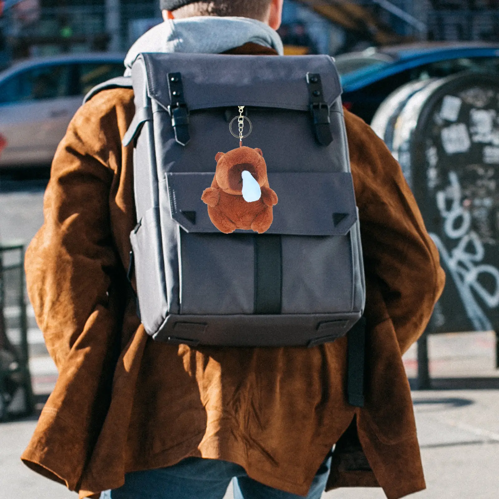 

Cute Capybara Keychain Soft Touch Animal Pendant for Bag Backpack Purse Car Keys Gift Idea Adorable Pet Lover Accessory