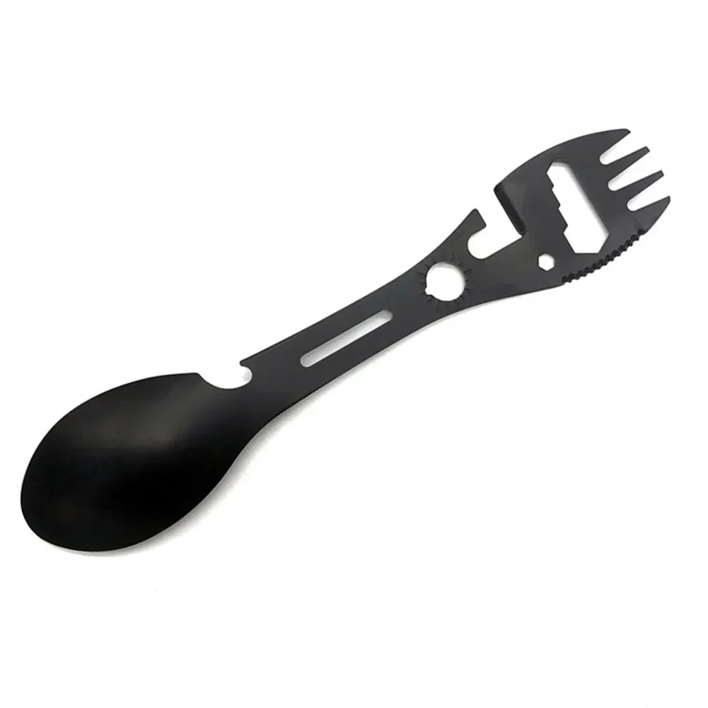 Essential Camping Utensil Multifunctional Spoon Fork Opener Lightweight And Easy To Use Perfect For Outdoor Activities