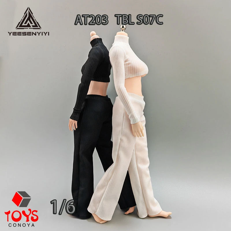 DG048 1/6 스케일 대담한 줄무늬 넓은 다리 바지 운동복 꽉 탑 의류 모델 맞는 12 "여성 군인 액션 피규어 바디 인형