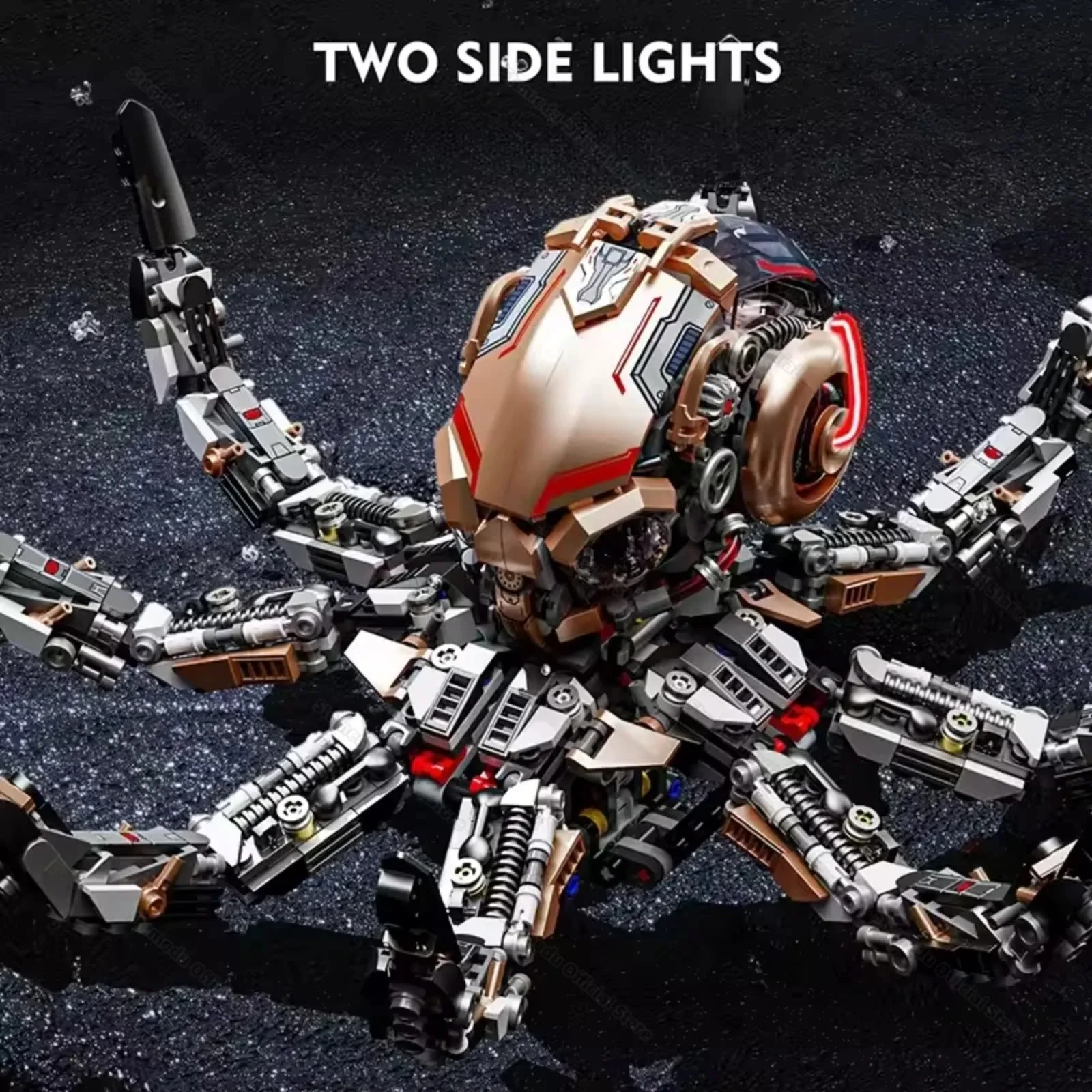 Kit de construction de poulpe biomécanique MOC avec système d'engrenages motorisés - Jouet éducatif STEM