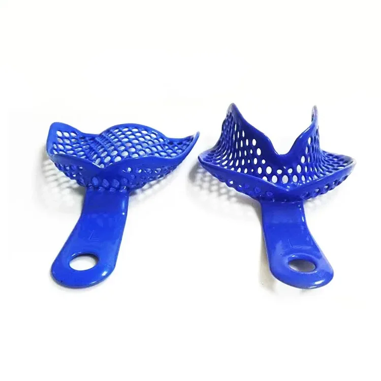 Juego de bandejas de impresión Dental, juego de 5X6 piezas, Edentulous Jaw, L/M/S, bandeja de Metal sin malla, Material de laboratorio de odontología, soporte de dientes