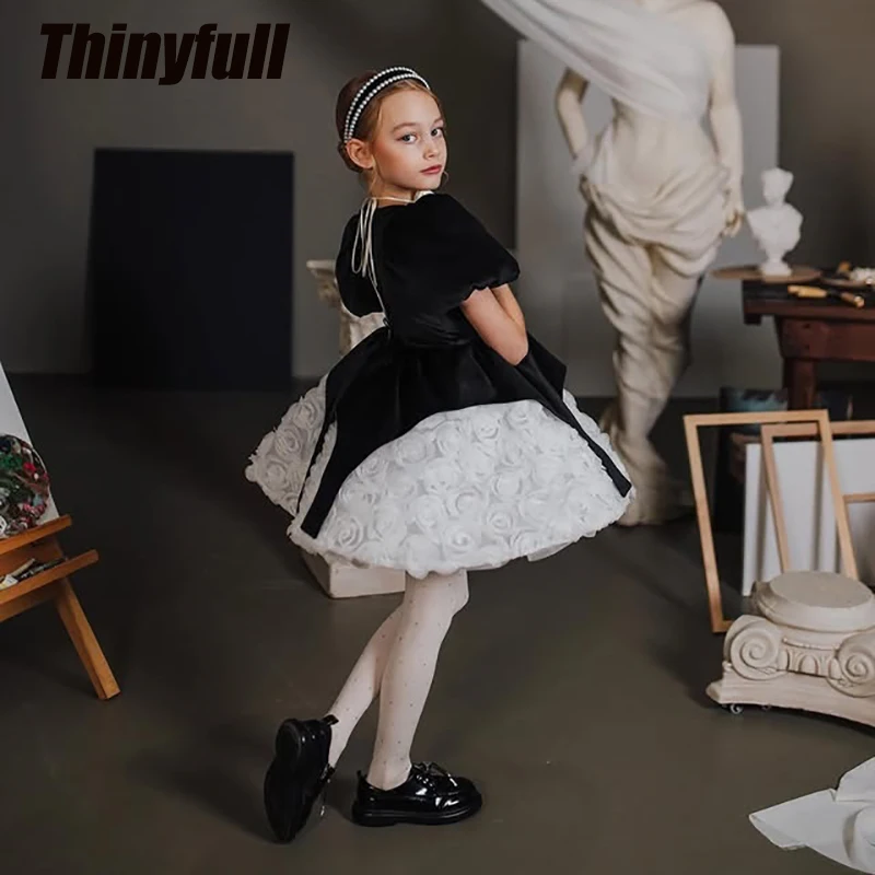 thinyfull-a-line-flower-girl-dress-o-neck-short-sleeves-velvet-children's-evening-dresses-princess-birthday-gown-customized-﻿