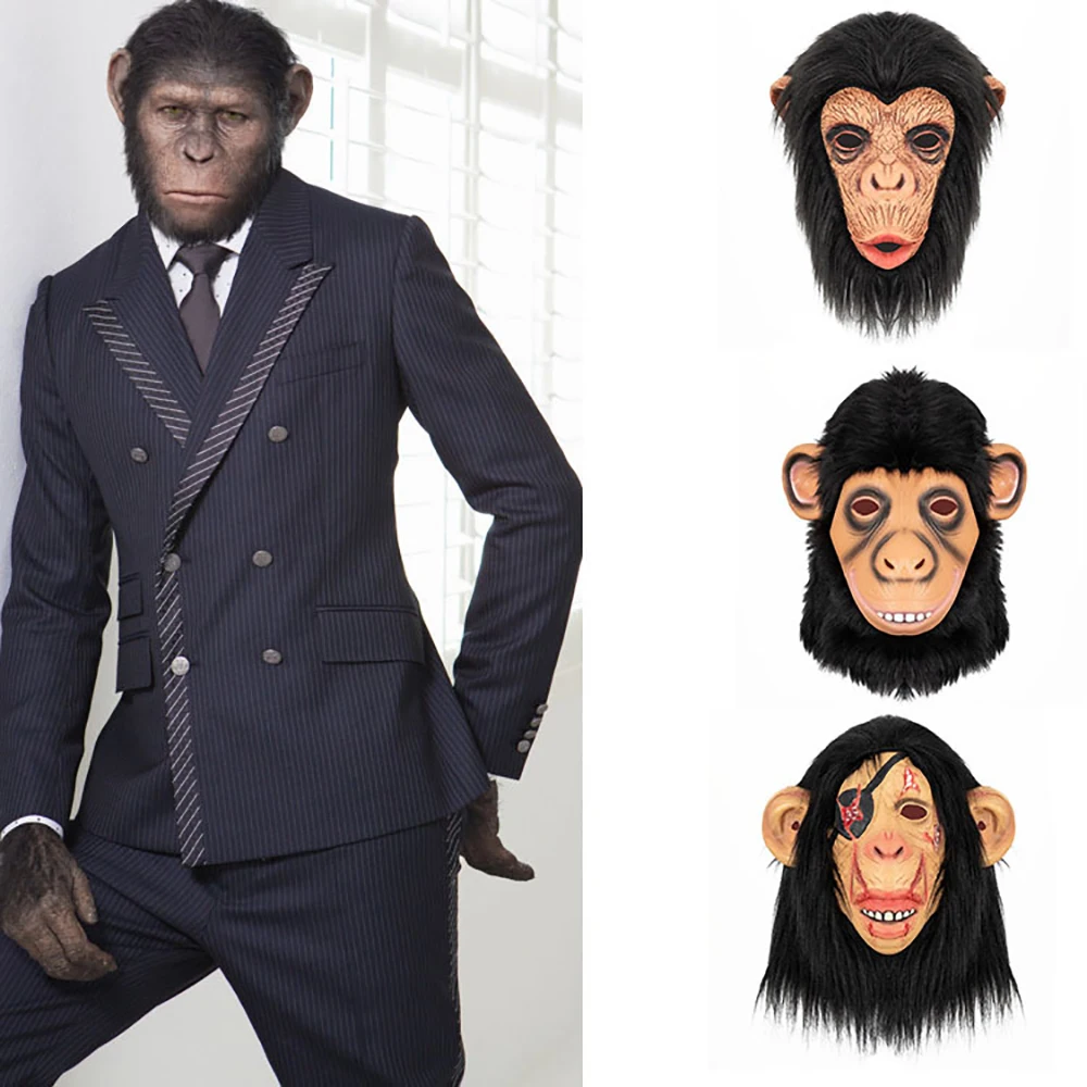 Masque De Gorille Réaliste En Latex - Masque Singe Pour Halloween, Carnaval Et Fêtes Costumées