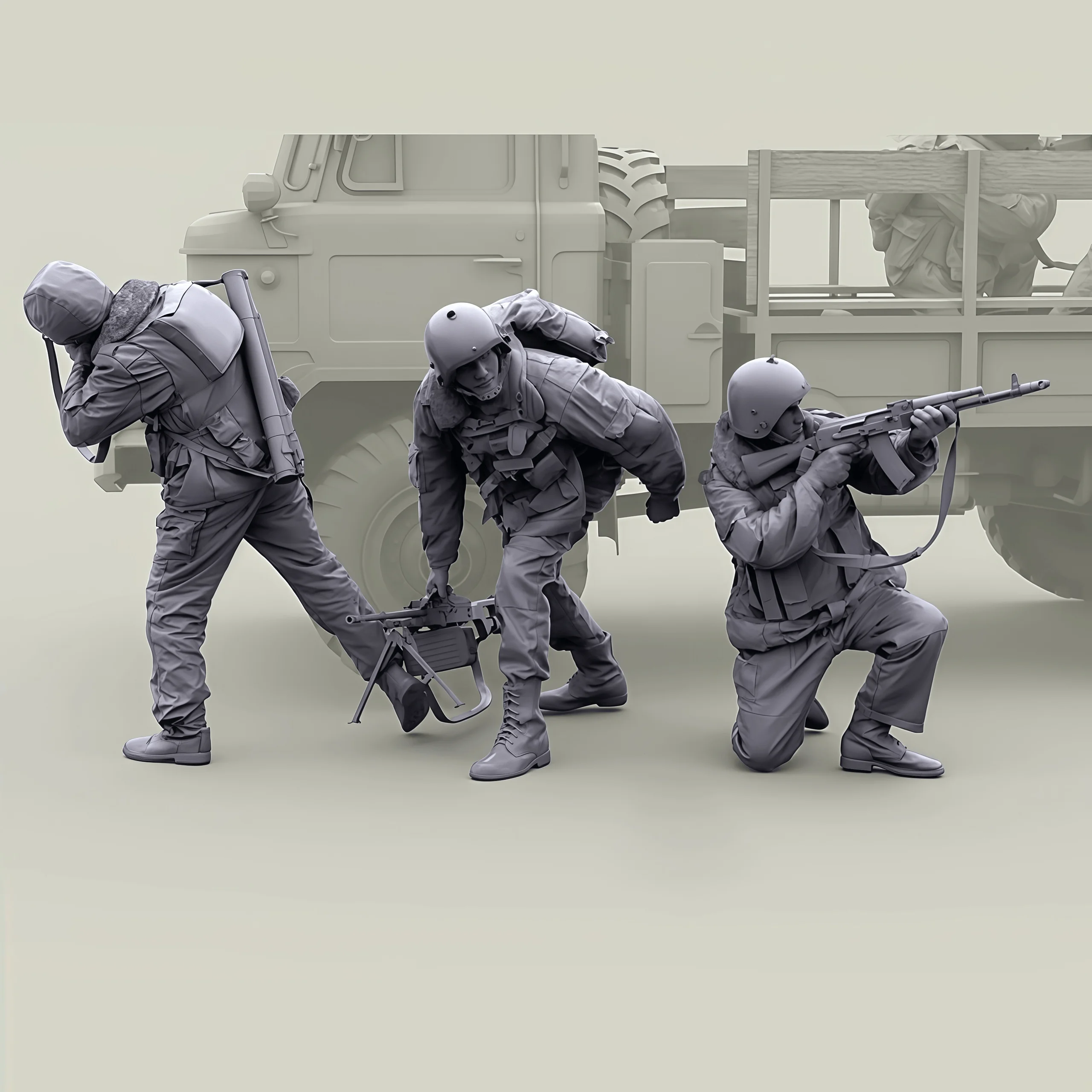 

1/35 Casting Resin Model Assembly Kit, GK, Special Forces 3-Person Model, Unpainted