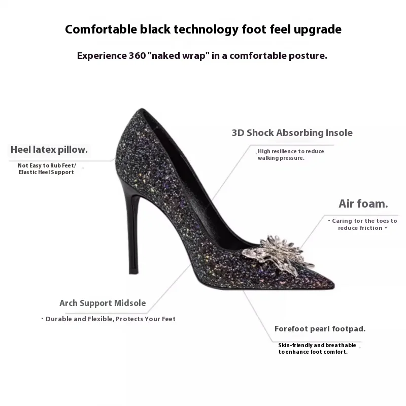 كعب ستيليتو مسطح خريف جديد من جلد الغزال الضحل ترتر حجر الراين فراشة مأدبة كبيرة الحجم صغيرة الحجم اتسعت أحذية نسائية #6