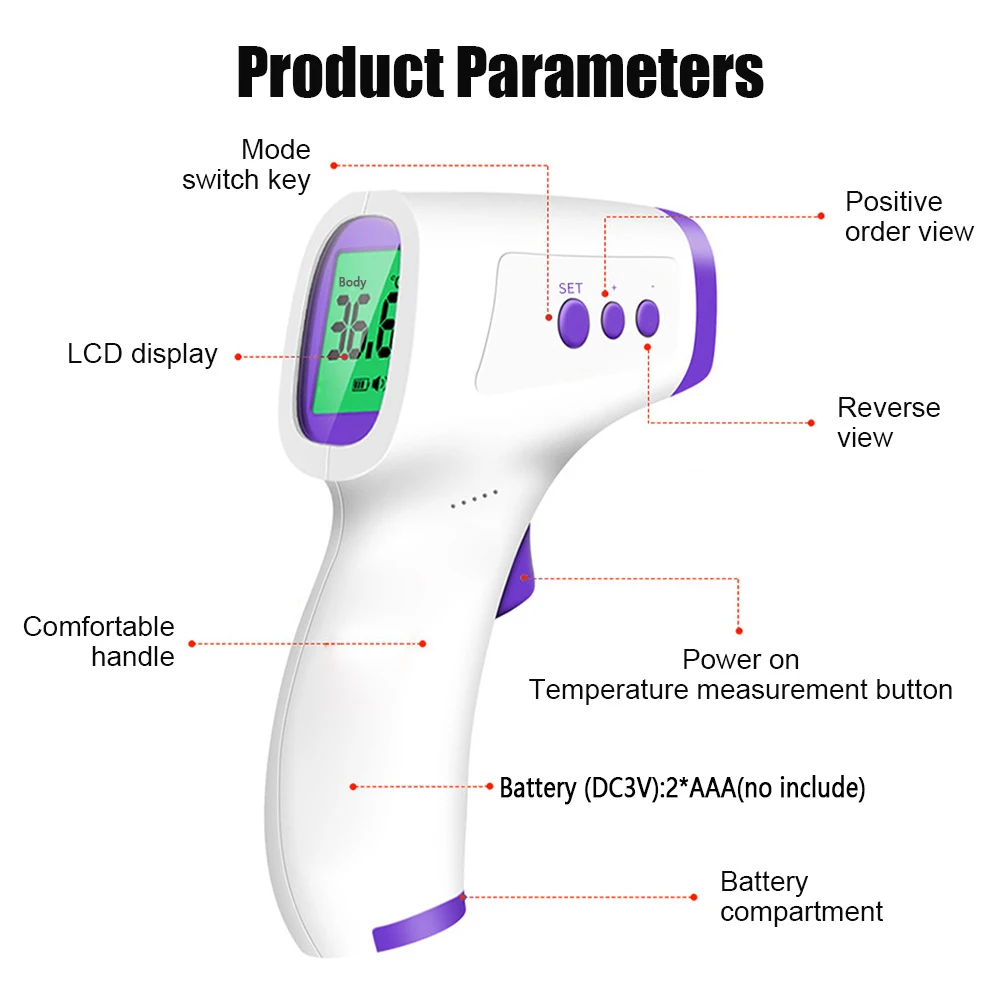 Infrared Digital Thermometer Non Contact Forehead Medical Baby Thermometer Fever Temperature Tool Ear Thermometer Termometro