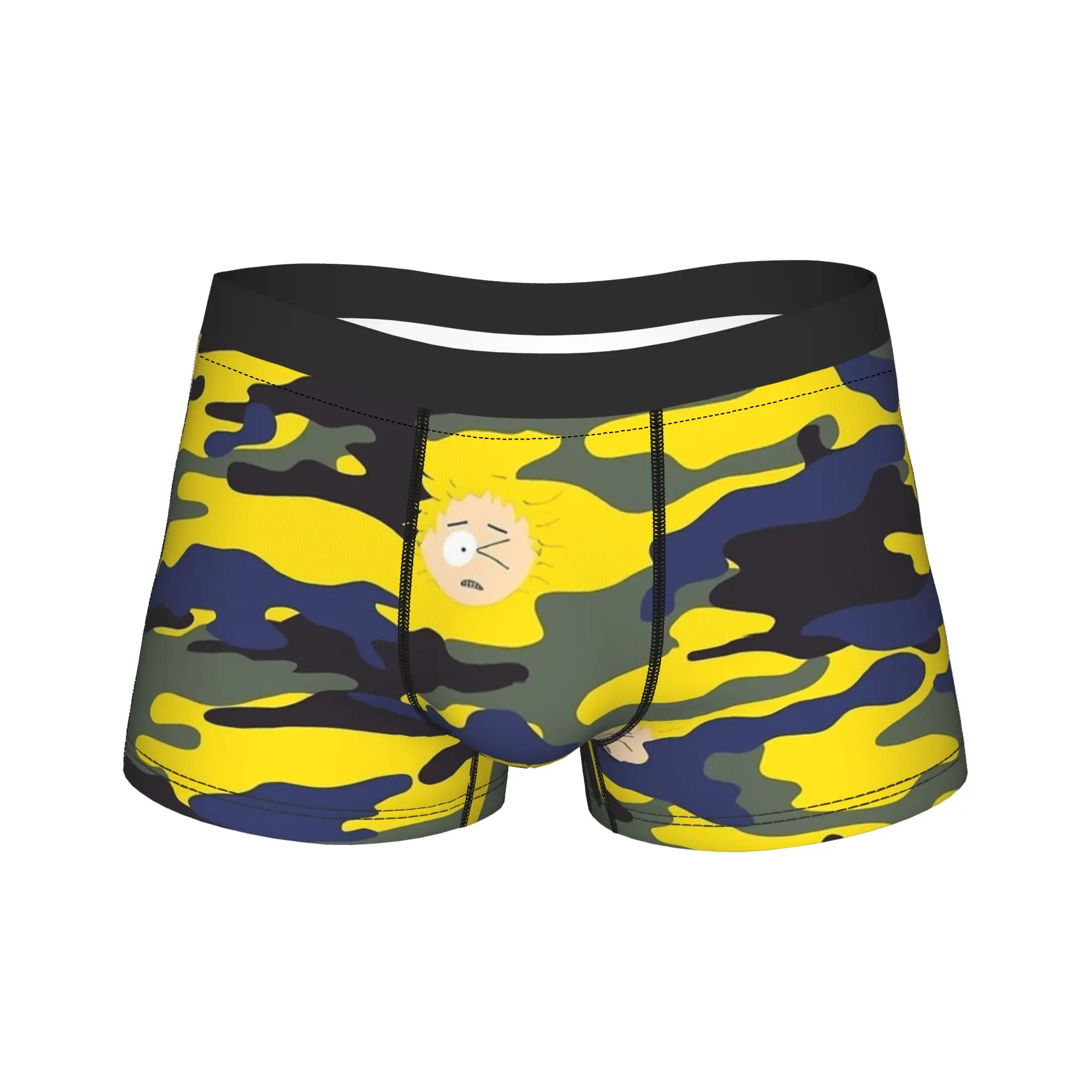 

Мужские трусы-боксеры с камуфляжным принтом South Park, дышащие, сексуальные, с мультяшным рисунком, короткие, для мужчин