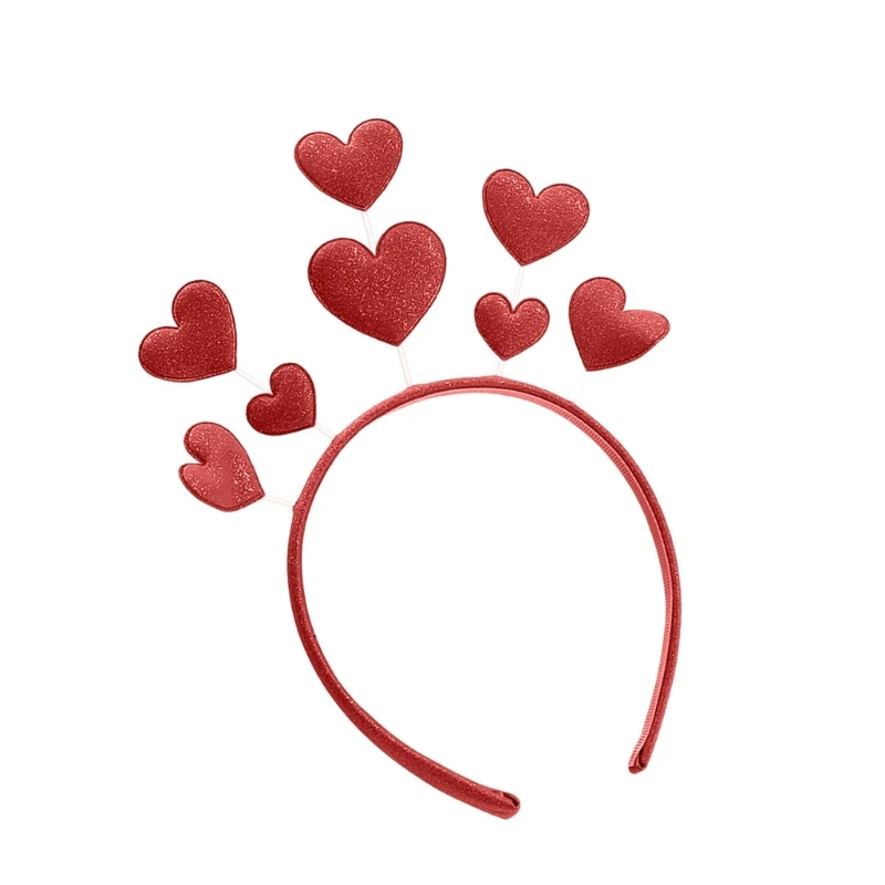 Stylish Shining Love Heart Headband for Women Girl Music Festival Hairband Party Headdress Valentines Hair Decoration Dropship