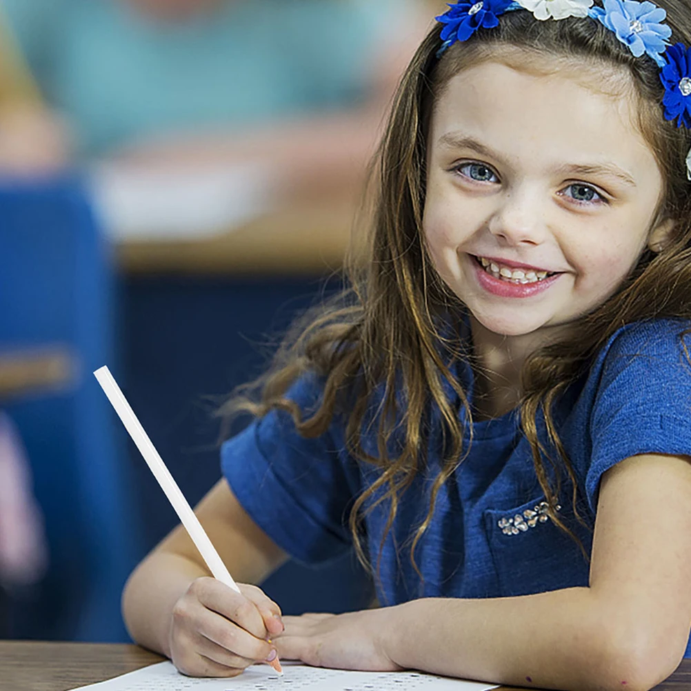 

6pcs White Core Glass Ceramic Marking Pencil For Drawing Writing Craft Multipurpose Draw Pen Marker Replacement Fabric Sewing