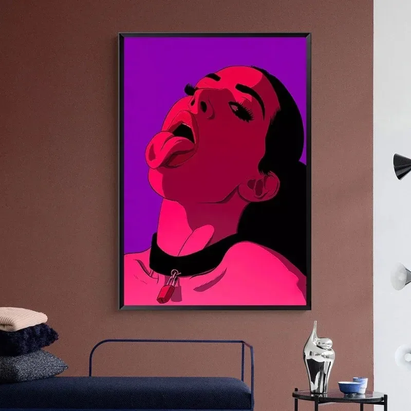 مثير ملصق عارية عشاق قماش لوحات جذابة الجسم الجنس روبيت الملصقات والمطبوعات عبودية جدار صورة فنية لديكور غرفة نوم #4