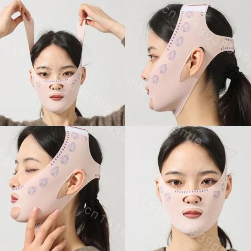 الخامس الوجه رفع ضمادة قابلة لإعادة الاستخدام مزدوجة الذقن المخفض رفع حزام الوجه التخسيس النحت حزام الوجه رفع الجمال أداة #1