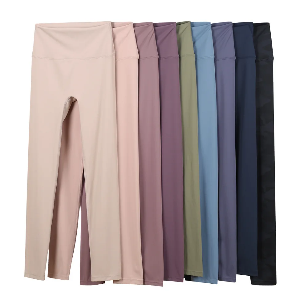 Same style nude yoga pants without awkward lines sports fitness pants high waist and hip lifting elastic women cropped pants