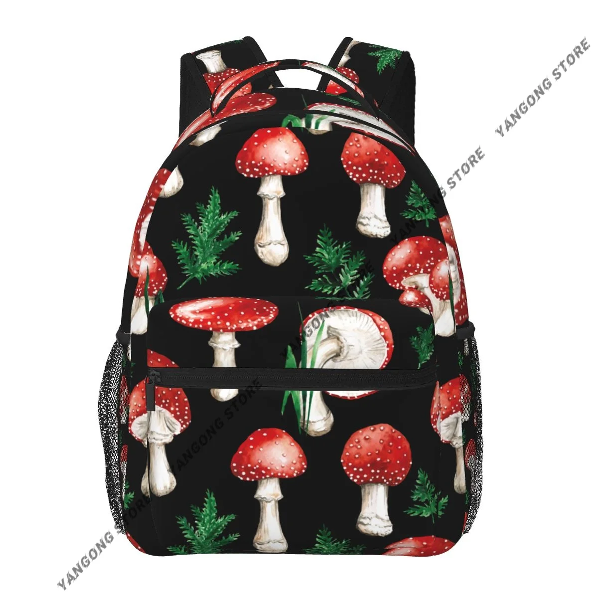 

Watercolor Red Mushroom Backpack For Teenagers Boys Children Student School Bags Unisex Laptop backpack Travel Shoulder Bag