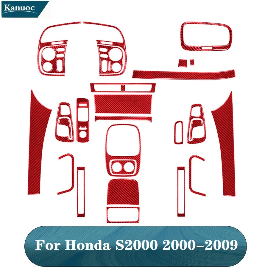

Interior Carbon Fiber Red Stickers Car Styling Accessories For Honda S2000 2000 2001 2002 2003 2004 2005 2006 2007 2008 2009