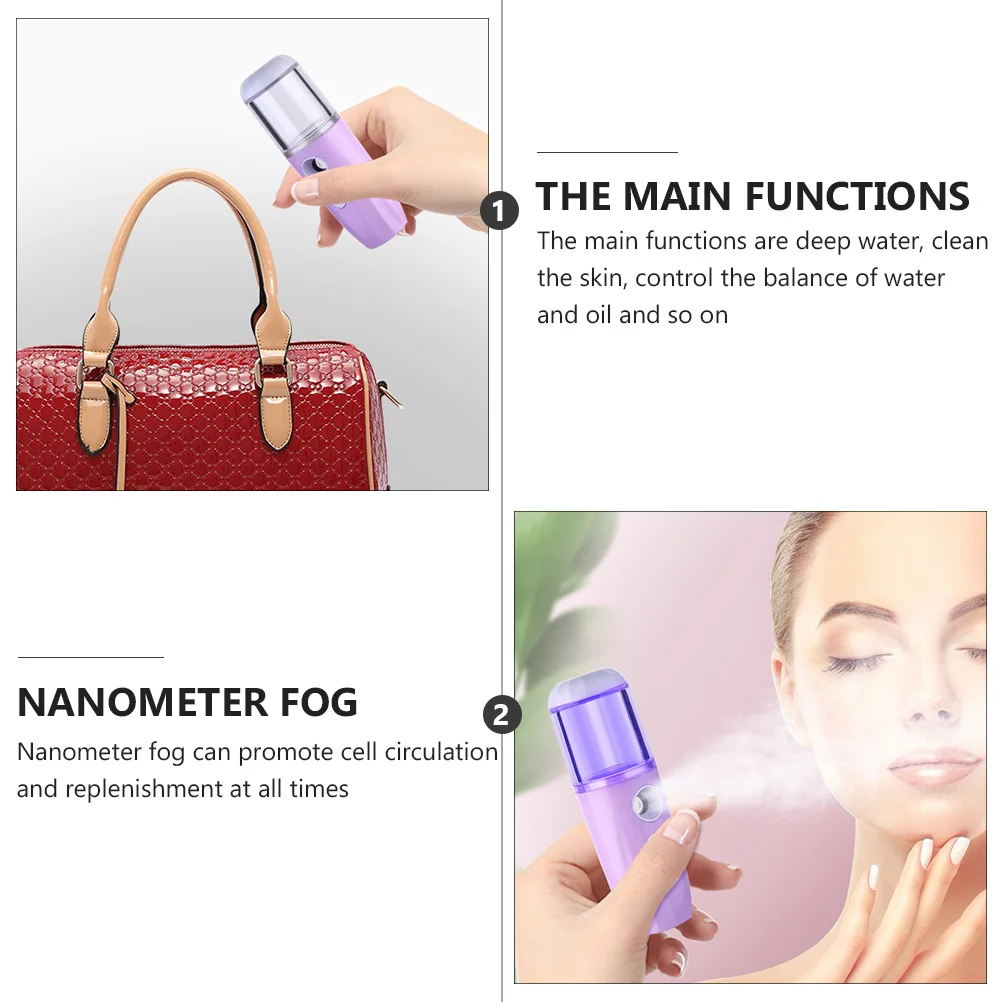 

1pc Nanometer Facial Steamer Cold Spray Device Portable Mini Humidifier For Deep Hydration Skin Mist Sprayer