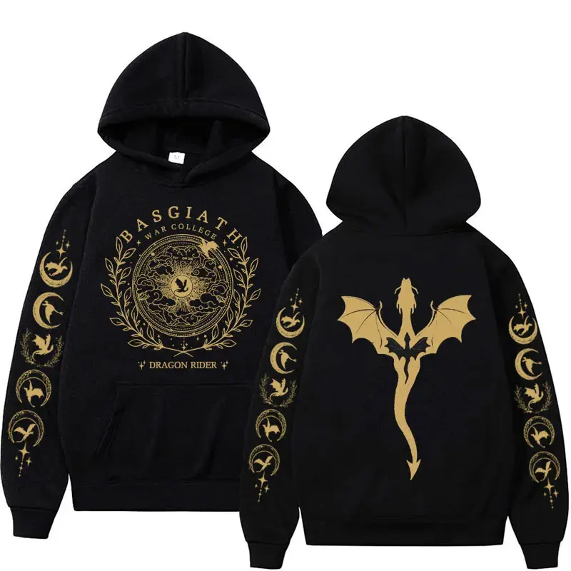 Men's Xaden Riorson House Hoodie Iron Flame Dragon Knight Fourth Wing Emblem Fashionable Cool Loose Autumn-Winter Warm Hoodie view 4