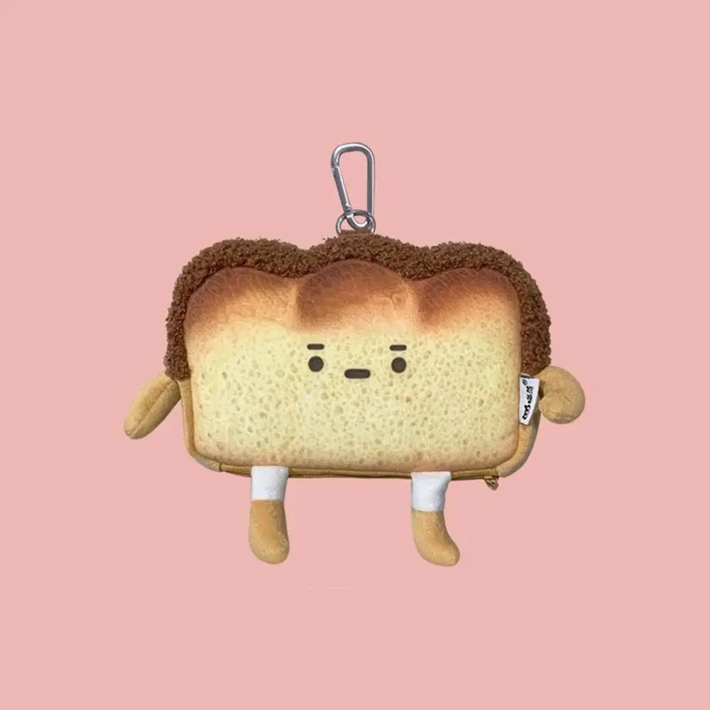 Casual Student Bag Storage Bag Cartoon Card Bag Cosmetic Bag Flush Wallet Bread keychain Bag Girl Shoulder Bag Toast Coin Purse