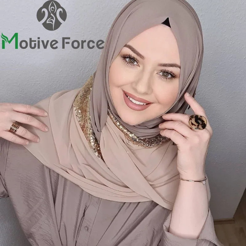 Islamic Sequin Turban Abaya Hijab Chiffon Hijabs For Woman Abayas Women Jersey Scarf Muslim Dress Turbans Head Instant Shawl