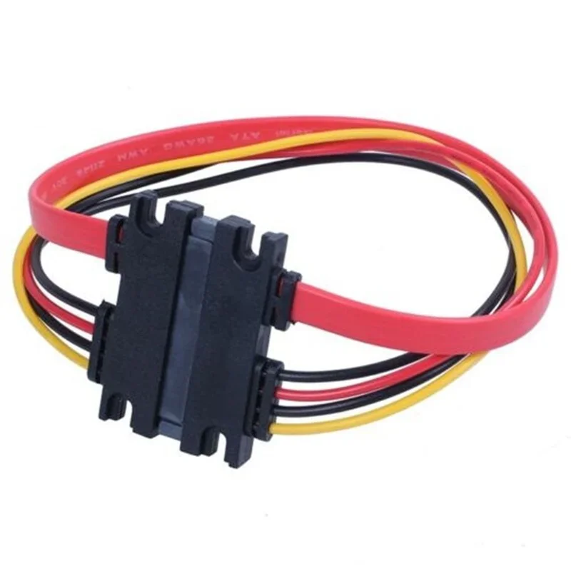 Newest 30cm/50cm SATA Combo 15 Pin Power and 7 Pin Data Power Cable Hard Drive Male To Female Extension Cable