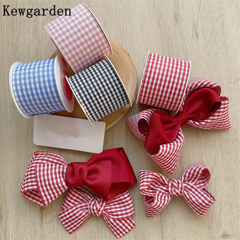 Kewgarden Linen Plaid Ribbon 1.5