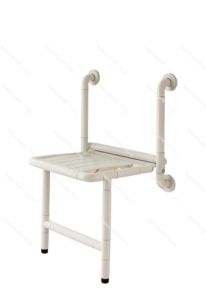 

Applicable to Foldable bathroom toilet for the elderly, non-slip wall stool for the disabled, accessible armrest bath stool