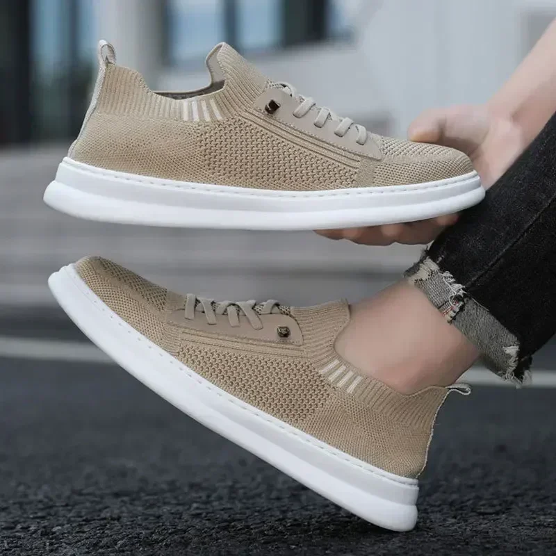 Mesh Men\'s Shoes Trendy Fashion Casual Sports Shoes Lightweight Soft-soled Running Wear Resistant Mesh Shoes