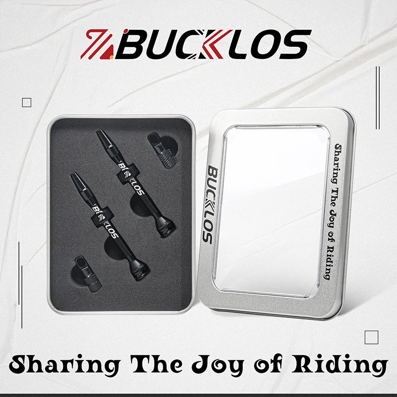 BUCKLOS 40/44/55/60/65/80/100mm válvulas sin cámara bicicleta aleación de aluminio Presta pezones válvula de aire de núcleo extraíble para bicicleta