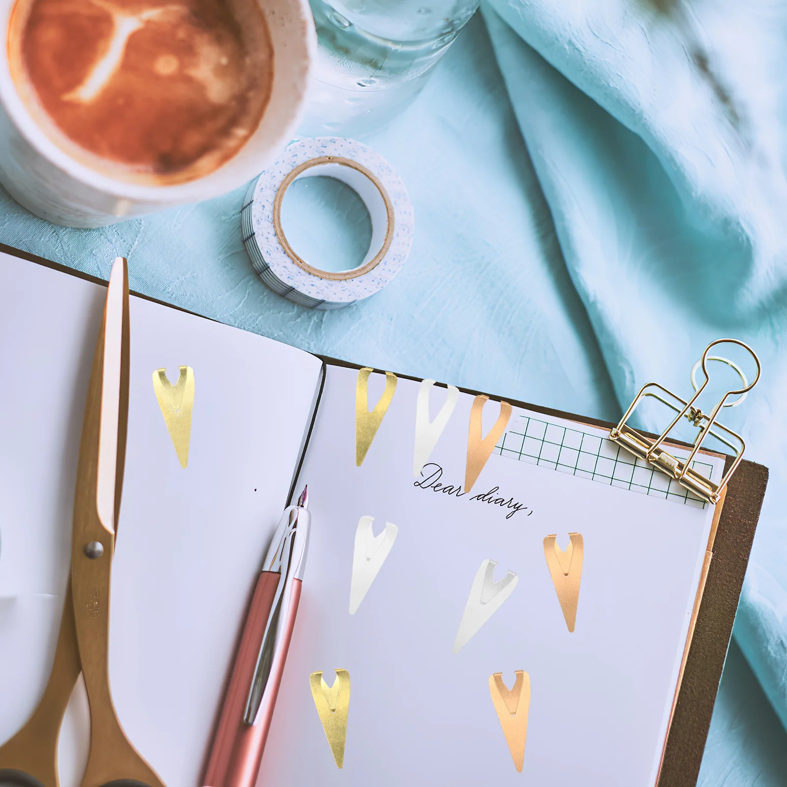 12 قطعة مشبك المرجعية المعدنية السلس النحاس صفحة علامة كتاب السهام للقراء الطلاب الهدايا مشبك للكتب المرجعية