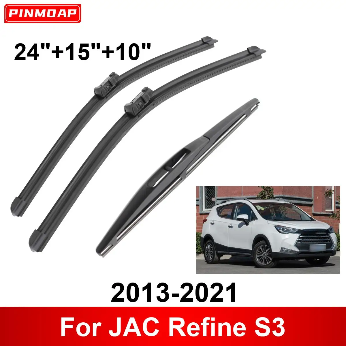 3PCS Car Wiper For JAC Refine S3 2013-2021 Front Rear Wiper Blades Brushes Auto Accessories 2013 2014 2015 2016 2017