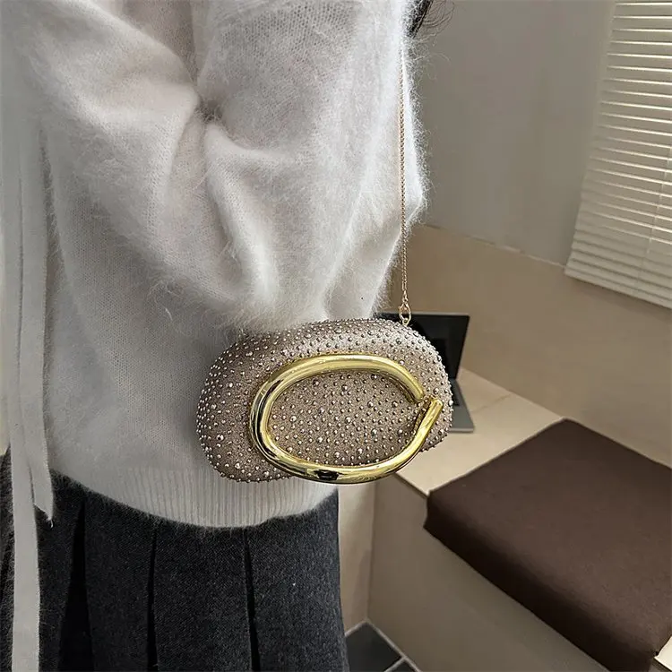 

2025 New Crystal Embellished Evening Bag, Vintage Chain Box Bag for Women, Chic Convertible Shoulder & Crossbody for Gala