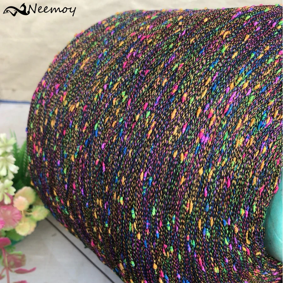 New 250g Very Beautiful Colorful Rainbow Space Dye Fancy Slub Yarn DIY Craft Hand Knitting Crochet Weaving Thread