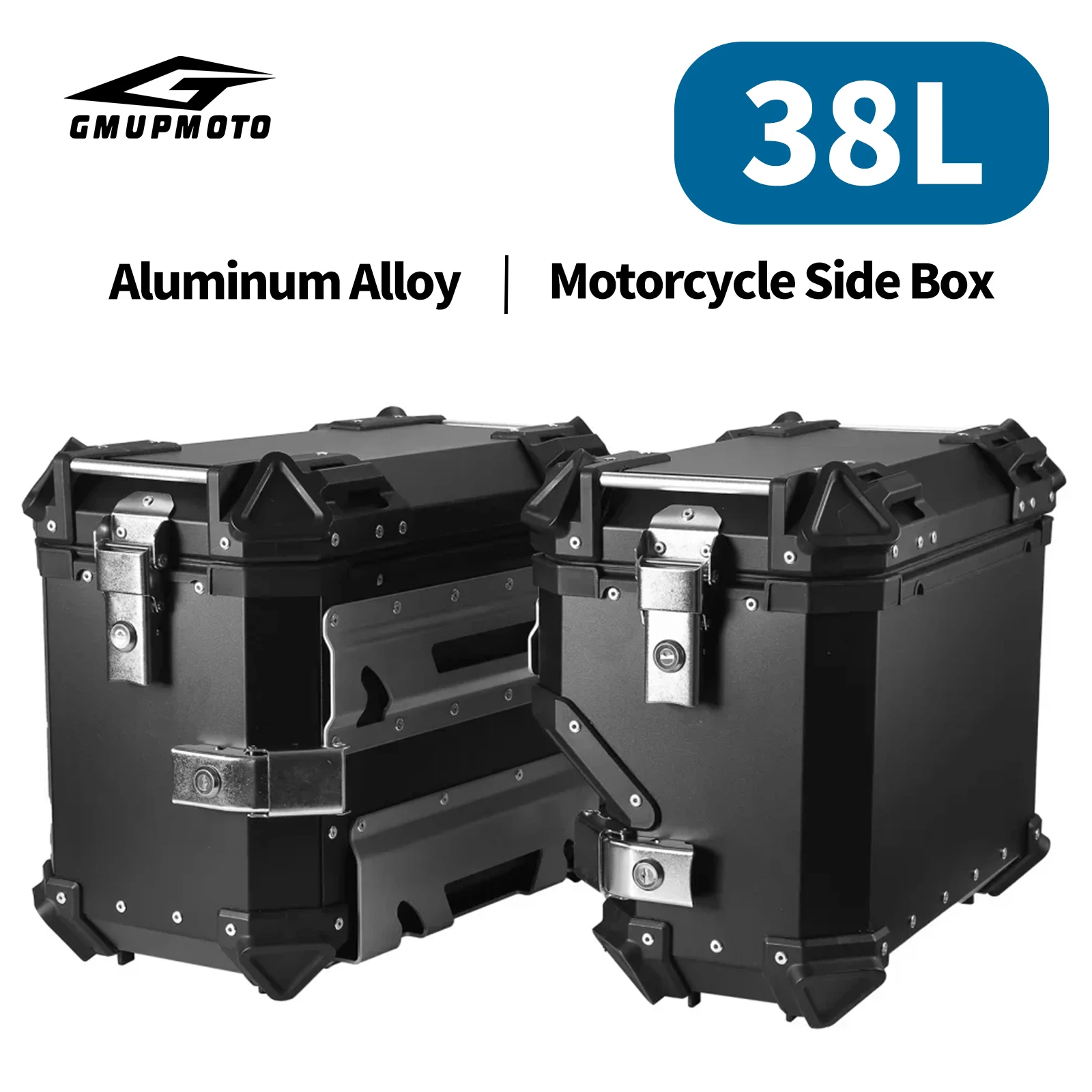2 pièces, boîte latérale de moto 38L, à dégagement rapide, en aluminium, sacoche latérale de moto, valise arrière, boîte à outils étanche