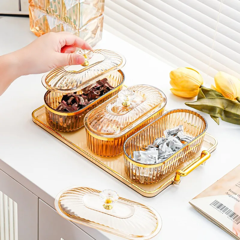

High-End Light Luxury Household Fruit Tray Living Room Coffee Table Dried Fruit Tray Snack Arrangement Tray Candy Dish
