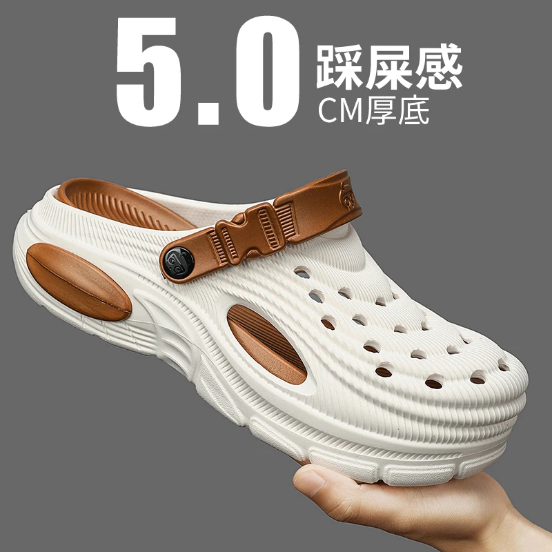 Plus Size 47 Summer Men Sandals Clogs Outdoor Garden Clogs Hole Shoes Male Casual Shoes Water Shoes Comfort Home Soft Slippers view 3