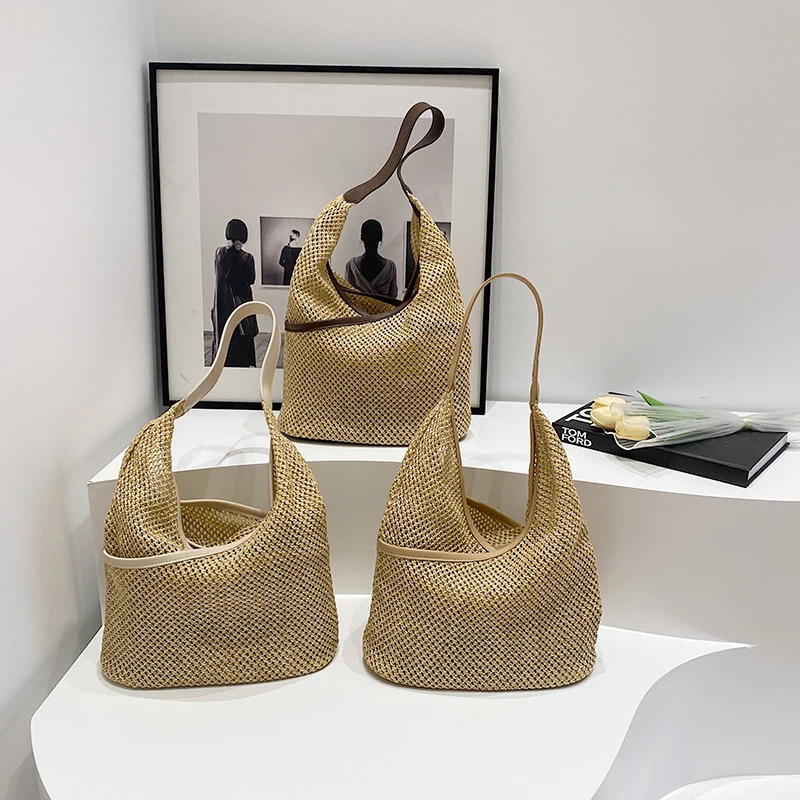 

2024 new summer ladies straw leisure bag shoulder bag seaside beach holiday temperament is extraordinary