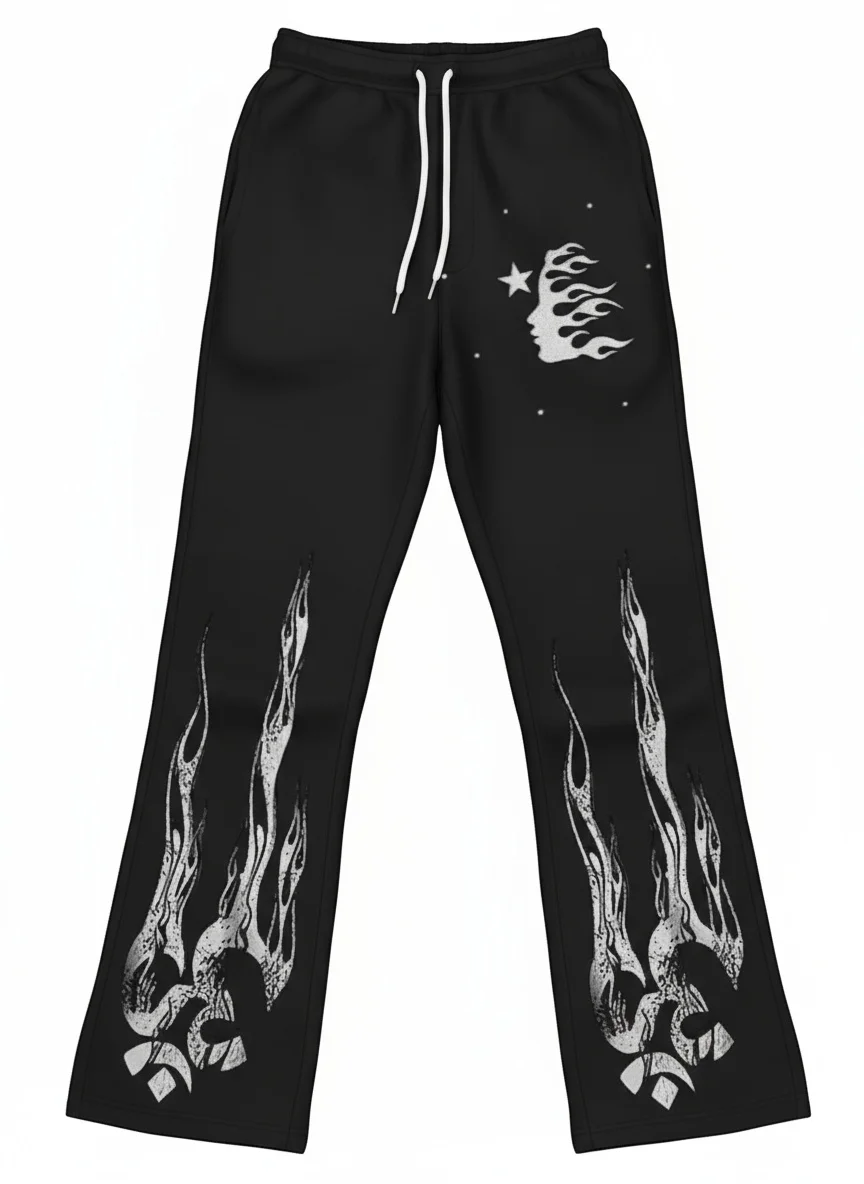 

New European and American trendy brand washed and aged long pants for men