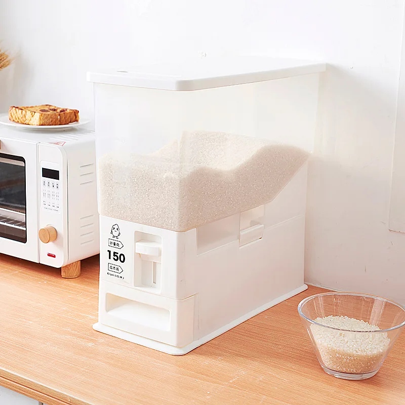 12Kg Cereal Dispenser Large Capacity Transparent Storage Tank Kitchen Countertop Grain Storage Jar Rice Bucket Household Supplie