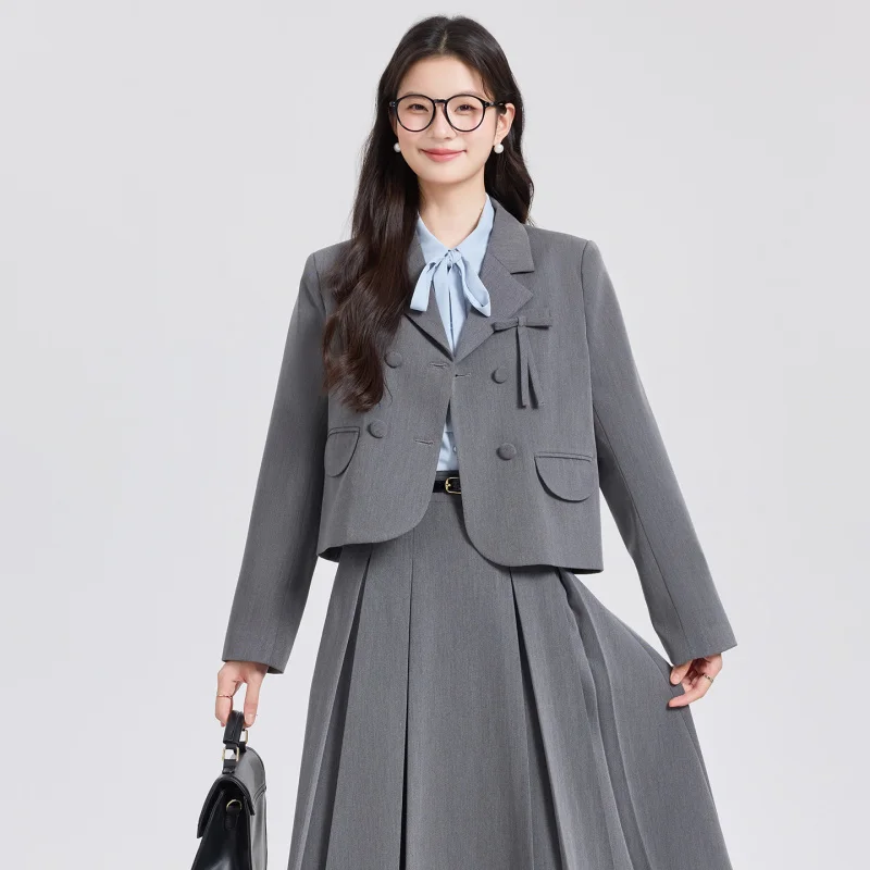 

Spring and Autumn New Style Teacher Certification Public Exam Workwear Formal Wear Defense Interview Loose Black Suit Set Profes