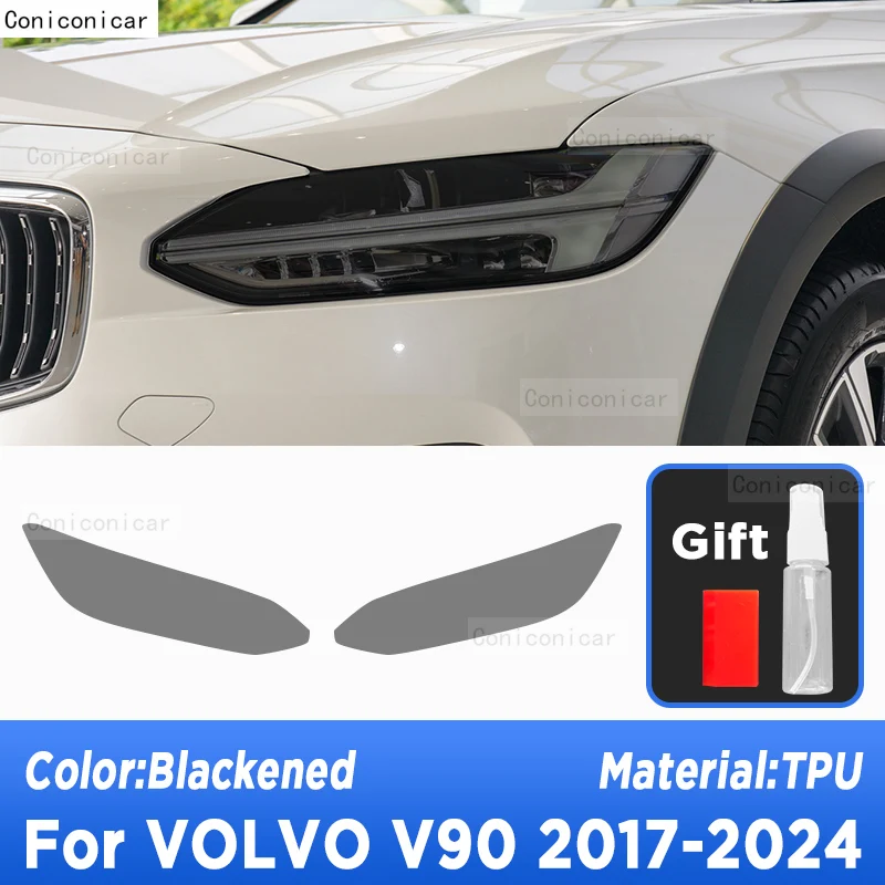 Voor VOLVO V90 2017-2024 Auto Exterieur Koplamp Anti-kras Voorlamp Tint TPU Beschermende Film Reparatie Accessoires Sticker