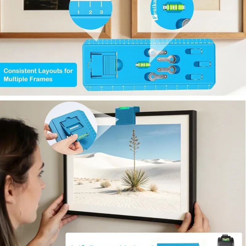 Picture Frame Hanging Ruler Wall Mount Hanging Kit Multifunctional Painting Frame Hook Installation
