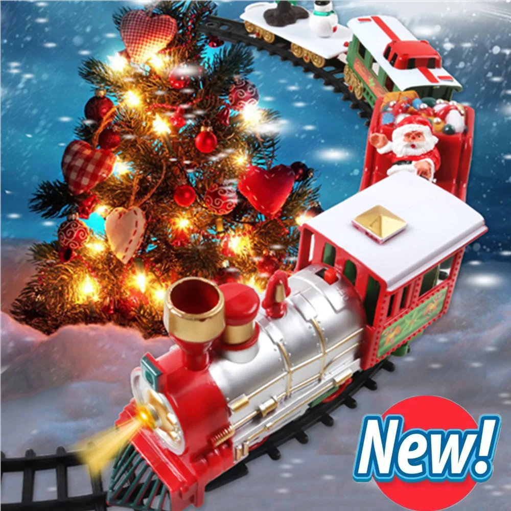 Christmas Electric Trains Toy Rail Car Mini Train Track Railway Model Transport Train Rail Car hristmas Gift