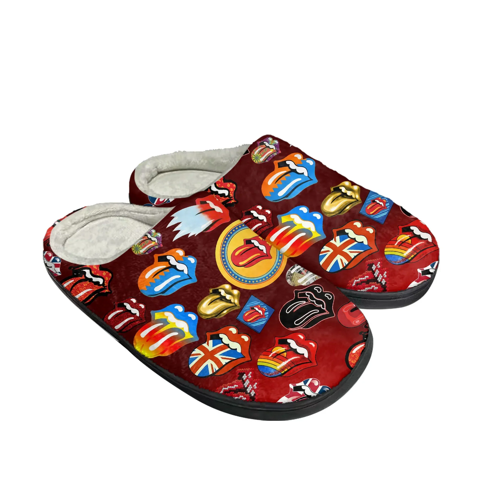 The Roll Stone Home Cotton Custom Slippers Mens Womens Sandals Camouflage Plush Bedroom Casual Keep Warm Shoes Thermal Slipper